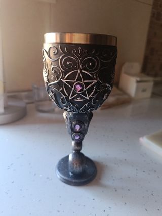Copa gótica gato negro en 3d