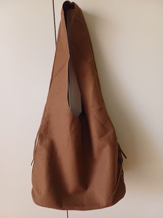 Borsa marrone frangiata