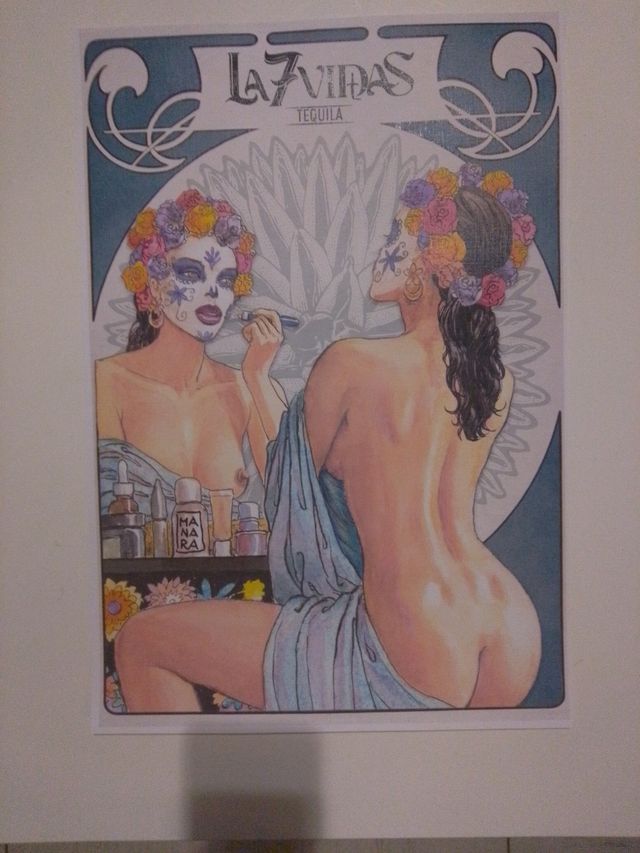Poster La 7 Vidas Tequila Manara per J.Rose
