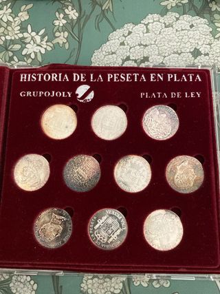 Historia de la peseta en plata (10 monedas)
