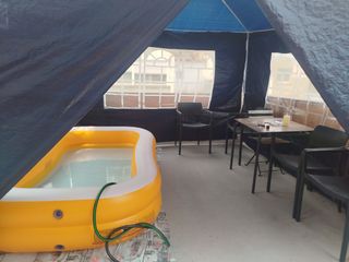 Carpa terraza azul