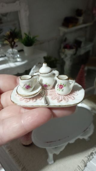 Set tè shabby chic miniatura 1:12