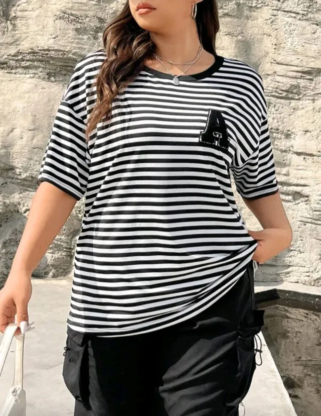 Camiseta rayas blanco-negro