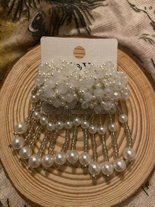 Pendientes perlas | Plata y blanco