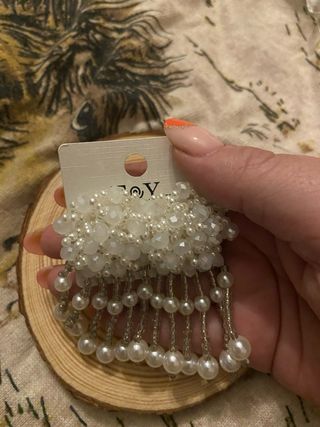 Pendientes perlas | Plata y blanco