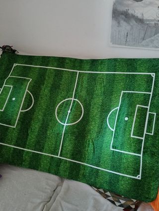 Alfombra fútbol - Verde y blanco