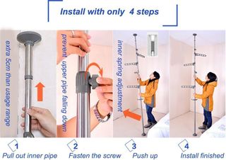 Perchero telescópico 4 brazos, 11 pinzas