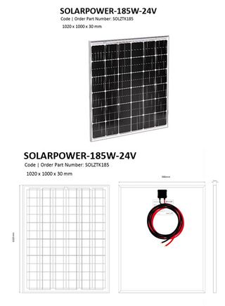 Panel Solar 185W 24V Hunzel