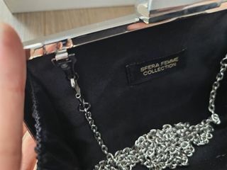 Bolso mano metalizado plata