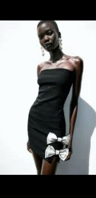 Vestido Zara negro - lazos