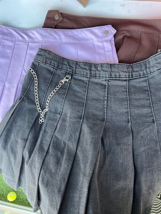 3 Faldas plisadas H&M - Gris, Lila