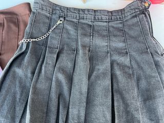 3 Faldas plisadas H&M - Gris, Lila
