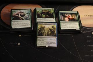 Playsets 100 cartas Magic VERDES + rara incluida