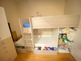 Litera infantil madera blanca-beige