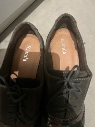 Zapatos Oxford Gris Plata Mujer