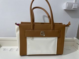 Bolso Lola Casademunt - Marrón y Blanco