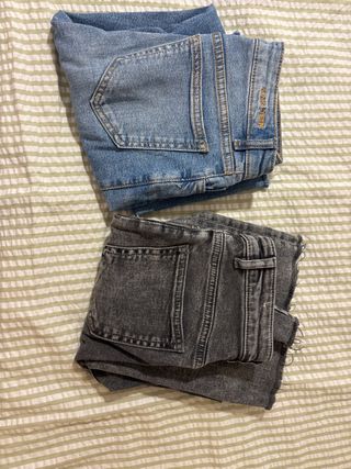 2 Vaqueros Mango XS - Azul y Gris