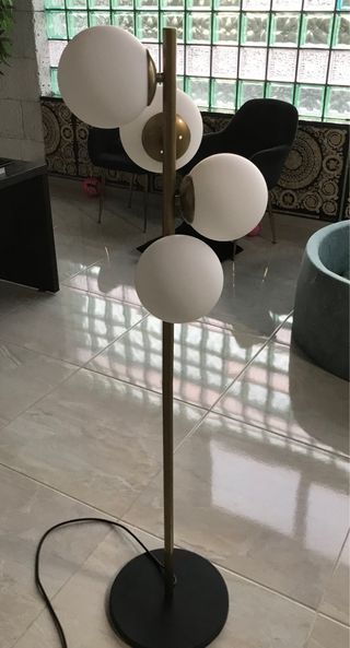 Lampada terra 3 sfere vetro metallo