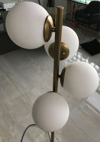 Lampada terra 3 sfere vetro metallo
