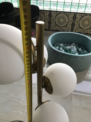 Lampada terra 3 sfere vetro metallo