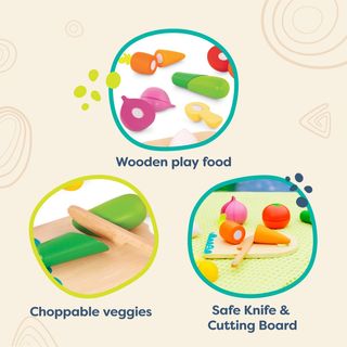 Juego de comida Battat - 6 verduras de madera