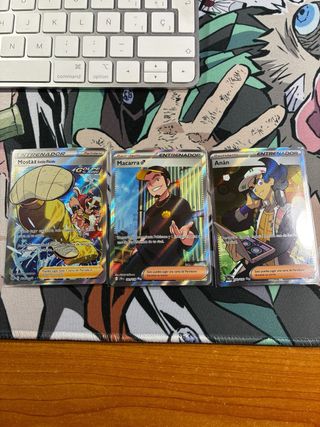 3 cartas Pokémon TCG - Mostaz, Macarra, Anán