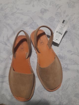 Sandalias Menorquinas Piel Beige - 38