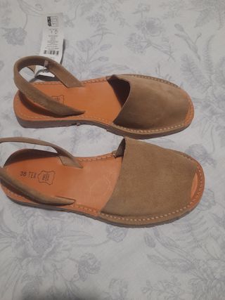 Sandalias Menorquinas Piel Beige - 38