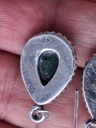 Pendientes de Rubí Zoisita en Plata de Ley