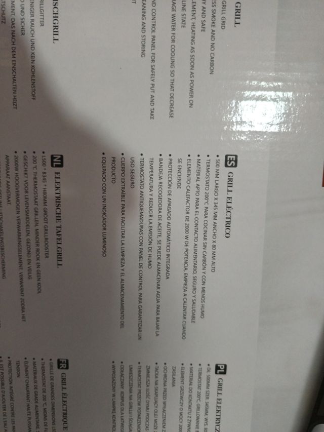 Plancha eléctrica 2000W