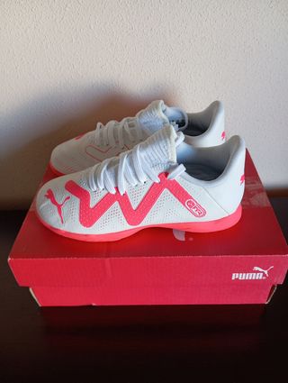 Zapatillas Puma niño - blancas y rosas