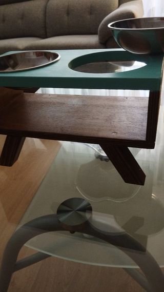 Mangiatoia per cani in legno - 2 ciotole