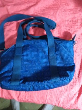 Bolso Kipling Pac-Man azul-amarillo bandolera mano