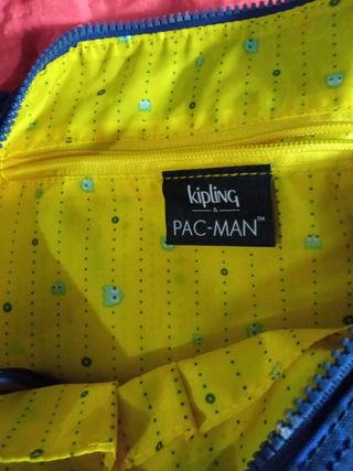 Bolso Kipling Pac-Man azul-amarillo bandolera mano