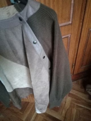 Jersey piel | Sudadera lana beige-marrón