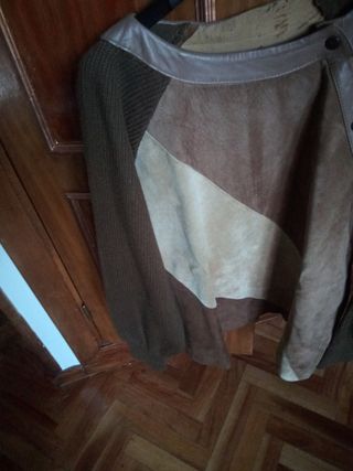 Jersey piel | Sudadera lana beige-marrón