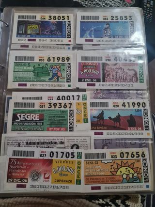 Cupones ONCE antiguos Y loteria