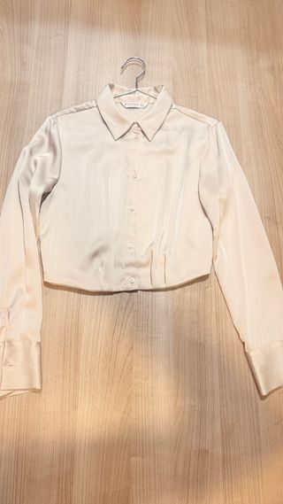 Blusa beige seda, usada 1 vez