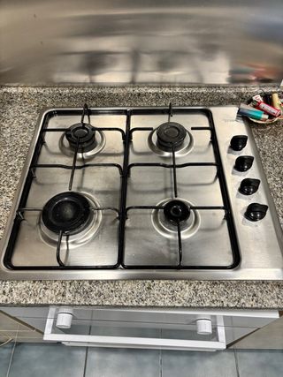 Campana extractora acero inoxidable y placa de Gas