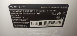 TV Nevir 40" blanca