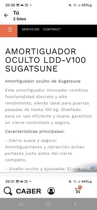 Amortiguador oculto Sugatsune LDD-V100