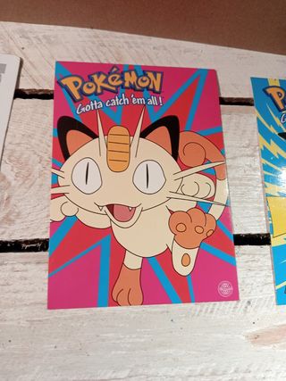 Lote Pokémon: 1 carta+2 postales+ libro reglas