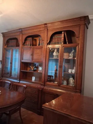 MUEBLE SALÓN+MESA+6 SILLAS+LÁMPARA+CORTINAS+RIEL