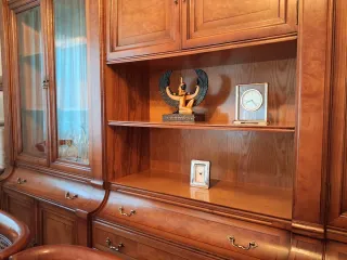 MUEBLE SALÓN+MESA+6 SILLAS+LÁMPARA+CORTINAS+RIEL