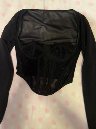 Corset negro manga larga