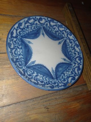 Plato Talavera azul y blanco
