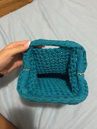 Borsa uncinetto turchese