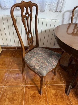 Mesa comedor extensible rústica + 6 sillas