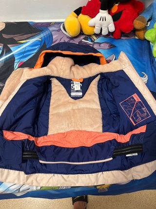 Conjunto de chaqueta y pantalón esquí azul y beige