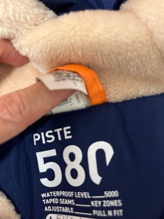 Conjunto de chaqueta y pantalón esquí azul y beige